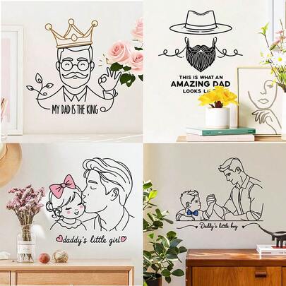 Hình dán tường nghệ thuật vẽ đường nét chủ đề Ngày của Cha dành cho bố
