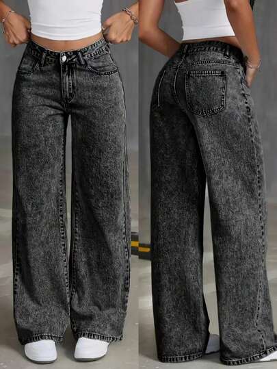 Áo khoác denim trơn màu, kiểu dáng thường ngày, đa năng, phù hợp mọi mùa, màu đen.