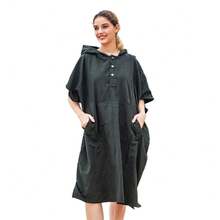 Catalonia Oversized Hooded Microfiber Changing Robe Towel Poncho For Adults Women Men, Quick Dry Surf Cape Wetsuit Change Cape, Super Absorbent Portable Beach Towel For Swimming Kayaking - Grön - Visa 7