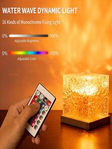 Creative Atmosphere Night Light | Dynamic Ripple Projection Lamp | Square/Round | RGB 16 Colors | Remote Control Dimmable | Remote Control Ripple Atmosphere Lamp | Suitable For Living Room, Bedroom, Party, KTV, Homestay, Game Room, Restaurant | Ideal Holiday Gift, Valentine's Day, Christmas, Halloween, New Year, Birthday Gift For Family And Friends - Multi-color light - View 4
