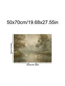 1幅浪漫河畔阅读画，印象派情侣油画，复古夏日艺术，文学主题墙饰，爱书人士礼物，复古天鹅湖艺术画，浪漫风景画，节日礼物，送给朋友的理想礼物，卧室艺术画，客厅装饰，办公室装饰，厨房装饰，浴室装饰，墙面艺术，墙面装饰，家居装饰，房间装饰，帆布墙画，海报，带框墙画，可选画框 - A - 查看 18