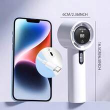 1pc Rechargeable 100-Speed Handheld Fan, 3000mAh Rechargeable Lithium Battery, Long-Lasting, LED Display, Handheld & Desktop, 4 Color Options, Portable USB Fan Ideal For Outdoor Use - Handheld Fan - View 11