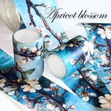 Băng dính Washi họa tiết tranh sơn dầu trường phái Ấn tượng dài 2m, 4 kiểu, Van Gogh, vật liệu văn phòng phẩm sáng tạo tự làm cho sổ lưu niệm, sổ tay. - Tranh sơn dầu và giấy - Xem 12