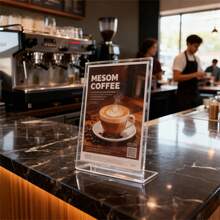 1/3pcs High-Quality Acrylic Standee | A4/A5/A6 Transparent Acrylic Menu Advertising Display Stand, L-Shaped Vertical Sign/Tabletop Display Holder, No Assembly Required - Multicolor - View 2