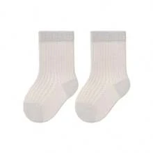 Summer Crew Socks Solid Color Mesh Socks For Daily Wear, Shopping,Party - Grey - View 4