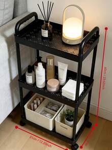 3-Tier Multifunctional Rolling Cart - Mobile Storage Organizer For Kitchen, Bedroom And Office (Black/White) - Multicolor - View 13