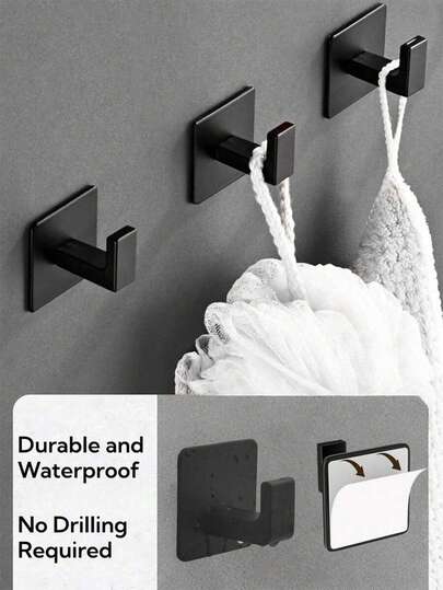 1pc Self-Adhesive Storage Rack, Wall-Mounted Bathroom Organizer Shelf, No Drilling Required, Bathroom Decor, Summer Bathroom Storage Rack