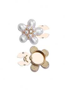 1/2/4pcs 30mm Elegant Crystal Rhinestone Faux Pearl Button Covers, Detachable Snap Button Caps, Fashion Crystal Buttons Suitable For Clothing, Dresses, Suits, Shirts And Other Accessories, With Pliers - Multicolor - View 11