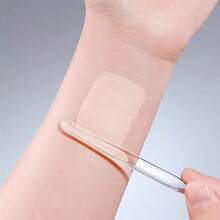 Bảng pha chế trang điểm acrylic gấp gọn có nắp và thìa, khay trộn trang điểm di động dành cho chuyên gia trang điểm kèm dụng cụ gạt kem nền. - trắng - Xem 2