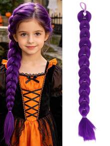 26 Inch Purple Braided Ponytail Wig, Suitable For Braided Hairstyles, Cosplay, Stage Performance, Parties, Halloween Costumes, And Role-Playing - Multicolor - View 6