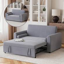Jooli H 2 Seater Sofa Bed, 3-In-1 Convertible Pull Out Sleeper Sofa With 3-Position Adjustable Backrest, Side Pockets For Living Room, Guest Room, Dark Grey - Dark Gray - Two-seater - View 10