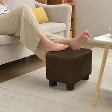 Small Footstool Footrest Pouffe Chair Stool Ottoman For Bedroom Living Room Brown - Brown - View 4