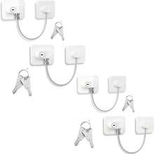 Upgraded Refrigerator Lock With 2 Keys, 1/2/3/4 Pcs Refrigerator Lock With Keys, Home Family Child Safety Lock, Adhesive Window Restrictor Lock For Home, School, Office (Black, White) - Multicolor - View 14