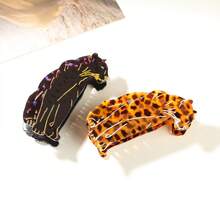 Fashionable New Acetate Animal Tiger, Kangaroo, Dinosaur, Leopard Hair Clips, Creative Niche Design Claw Ponytail Clips, Beautiful Gift,Summer,Holiday,Travel Summer Hair Accessories Beach Claw Clips Vacay Hair Claws,Festival,Birthday - Multicolor - View 4