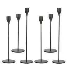 WAXJJDW Black Conical Candlestick Set Of 6, Metal Candlesticks For Table Or Fireplace Centerpiece Decoration, Candlestick Decorations For Weddings, Dinners, Parties Or Anniversaries - Conical Candlestick - View 14