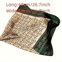 1 chiếc khăn vuông in họa tiết cổ điển, khóa kim loại, kích thước 26,7 inch - Chất liệu giả polyester 100%, nhẹ, thích hợp cho kỳ nghỉ hoặc du lịch. - A - Xem 3