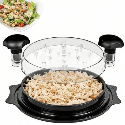 (Tặng kèm cọ) Máy xay thịt gà xoay tròn, trong suốt, đế chống trượt, tay cầm tiện dụng, thích hợp để xay thịt lợn, thịt bò và thịt gà, quà tặng Ngày của Mẹ.