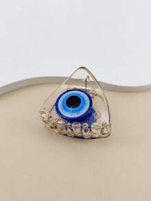 3个蓝色恶魔之眼透明塑料发夹，适合日常使用、夏季、假期、旅行 - 彩色 - 查看 5