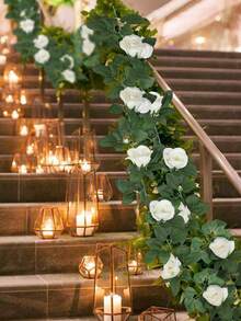 1 pièce Vigne de fleurs de cerisier artificielles, longueur 220 cm, blanc/rose, faite de matériau PE, plante artificielle, convient pour la Saint-Valentin, Pâques, le jardin, le restaurant, le mariage, le dortoir/bureau, les fêtes en plein air, l'anniversaire, la porte d'entrée, l'hôtel, le salon, la chambre à coucher, le banquet, la décoration de cuisine - Multicolore - Voir 7