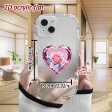 Giá đỡ điện thoại di động hình trái tim màu hồng bằng acrylic, có thể gập lại, di động, xoay 360 độ, chống nước, sang trọng, thẩm mỹ, có tay cầm chắc chắn, phụ kiện bàn làm việc đa năng, quà tặng bạn bè, sử dụng hàng ngày khi đi du lịch. - Trái tim màu hồng - Xem 3