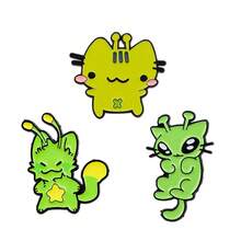 Cute Cartoon Alien Cat Men Women Brooch For Clothes Briefcase Badges Soft Enamel Pin Zinc Alloy Lapel Pins For Backpack Jewelry Accessories - Black - View 13