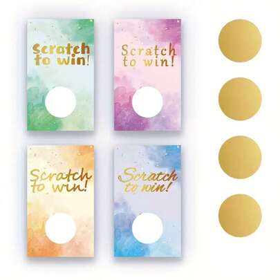 50张空白刮刮卡，礼品卡，适用于圣诞节、婚礼、新娘送礼会、生日派对用品、刮刮卡、派对游戏、节日用品