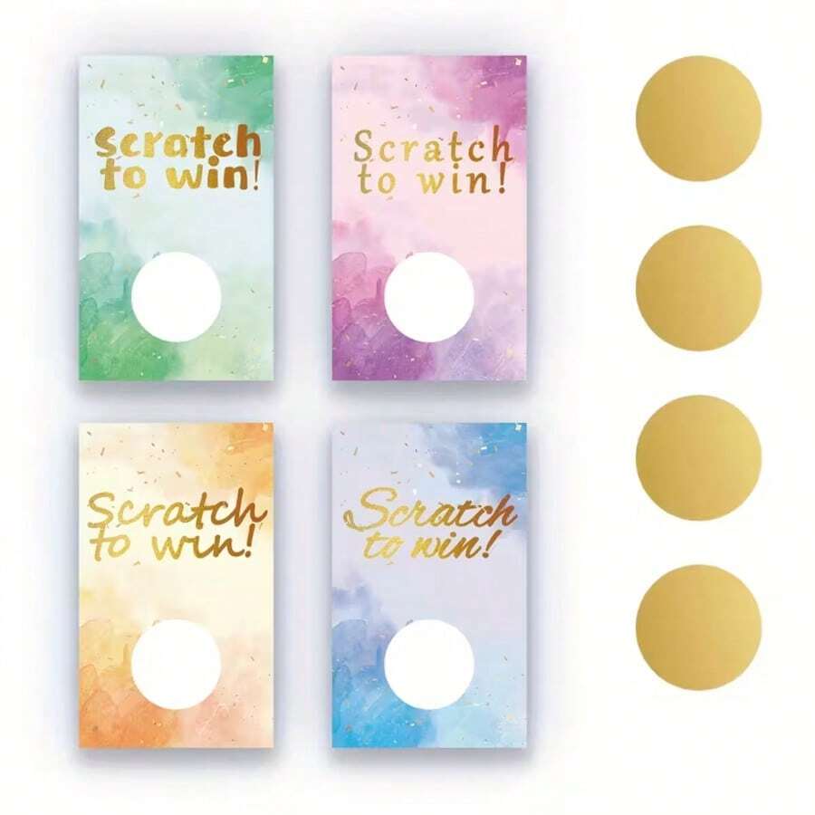 50 thẻ cào trắng, thẻ quà tặng, thích hợp cho Giáng sinh, đám cưới, tiệc cô dâu, tiệc sinh nhật, đồ dùng tiệc tùng, thẻ cào, trò chơi tiệc tùng, đồ dùng ngày lễ - Cạo - Xem 1