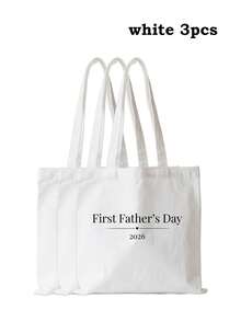 Dad/Grandpa Print Canvas Shoulder Bag Men's Tote Bag Practical Father's Day Gift Storage Bag - Multicolor - View 13