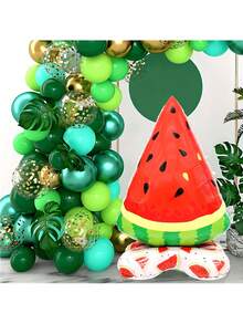 1pc 56-Inch Watermelon Shape Foil Balloon Stand, Suitable For Summer Fruit Theme Hawaiian Party Decoration - Standing Watermelon - View 2