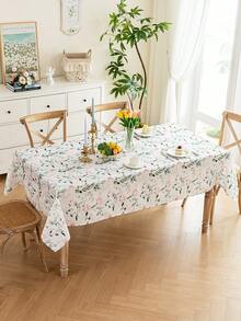 1 pieza Mantel con estampado de flores y pájaros de colores, mantel rectangular, estilo rústico para mesa de comedor en el hogar, lavable, apto para uso en el hogar, cocina, comedor, fiestas, picnics, citas, bodas, eventos temáticos, interior y exterior - Multicolor - Ver 13
