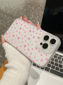 3 piezas Estuche de teléfono con estilo de niña dulce Y2K, con lazo floral, cubierta protectora suave de TPU semi-transparente mate anti-caída, estampado completo de patrón de rosa y corazón, 3 colores y patrones diferentes, compatible con la serie , adecuado como regalo de cumpleaños, uso diario para mujeres/estudiantes - Multicolor - Ver 5