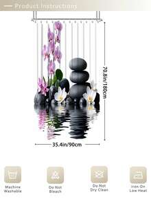 1/3/4 Stücke Set eleganter Phalaenopsis Orchidee Heißwasserstein Badezimmer Duschvorhang Set; SPA minimalistischer Designstil, wasserdicht und verschleißfest, geeignet für Badezimmerdekoration und passende Badezimmeraccessoires. Größe ist 71*71 Zoll, enthält 12 Haken, kommt mit Toilettendeckelabdeckung, Badezimmer Fußmatte und kleinem Teppich, hergestellt aus hochwertigem Polyestergewebe, waschbar und schimmelresistent. - Schmetterling - Übersicht 15