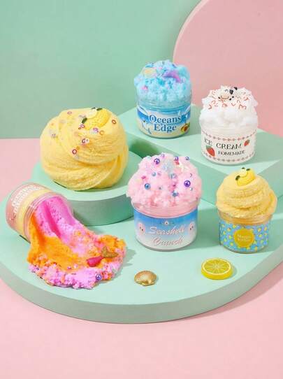 Đồ chơi slime mềm không dính, slime mây màu xanh da trời và hồng, đồ chơi tự làm giúp giảm căng thẳng sáng tạo cho bé trai và bé gái, thích hợp làm phần thưởng trong lớp học, đồ chơi Giáng sinh và Phục sinh, quà tặng slime cho trẻ em trong các bữa tiệc và đồ chơi cảm giác, tuyệt vời làm quà sinh nhật (Hình dán ngẫu nhiên)