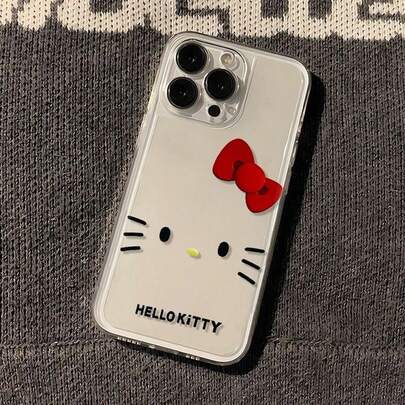  SANRIO New Minimalist Niche Transparent Space Case Compatible With IPhone 17 17Pro 17PM 16 16Pro 16PM 15 15Pro 15PM, Shock-Absorbing Soft TPU Hello Kitty Bow Tie Phone Case For IPhone 14ProMax 14Pro 14 13ProMax 13Pro 12ProMax 12Pro 11 11ProMax, Fashionable Cartoon Girly Phone Case, Great Summer Birthday Gift For Girlfriend, Best Friend