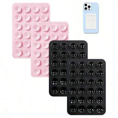 Bộ 2 tay cầm điện thoại bằng silicon, giá đỡ điện thoại hút chân không, giá đỡ điện thoại dính tiện dụng, thích hợp cho chụp ảnh tự sướng và quay video, giá đỡ kẹp ngón tay, có thể gắn tường, gắn trên xe hơi, sử dụng được ở nhà, văn phòng, phòng tắm, nhà bếp, dễ vệ sinh, không để lại dấu vết, cảm giác mềm mại, phụ kiện điện thoại có thể tái sử dụng.
