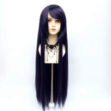 100cm Long Straight Wig With Bangs Ombre Colored Synthetic Wigs For Women, Heat Resistant Anime Cosplay Wigs For Halloween, Christmas - Nhiều màu - Xem 20
