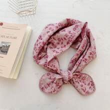 Women Bandana & Square Scarves - Creamy Yellow Cartoon Heart - View 4