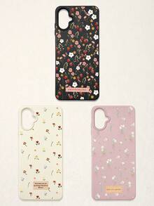 3 件套花卉印花手机壳，兼容 和 Galaxy，采用甜美、浪漫、可爱的粉色、白色、玫瑰红配色设计，特别适合年轻女性。 - 彩色 - 查看 12