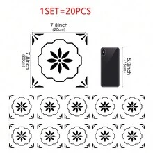 OUTANA PVC自粘瓷砖贴纸,无需工具即可移除,安装和清洁方便,适用于浴室、卧室、厨房、书房、客厅、玄关、电视背景墙、橱柜、出租房、度假屋等。 - 多款 - 查看 31