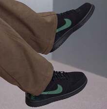 Giày thể thao thường ngày cổ điển cỡ lớn NIKE LOW - Đen/Xanh lá cây - Xem 4