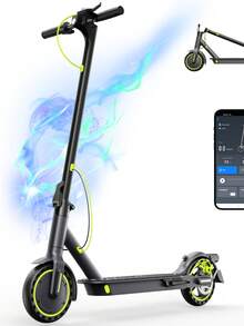 SEEMAR S3 Scooter Electrico Plegable Para Adultos LCD, 25 KM/H, 500W, 8.5 Pulgadas, Con Luz LED, Control De Aplicación, 3 Velocidad De Ajustable, Batería 36 V 7.8AH , Patin Eléctrico - Verde - Ver 1