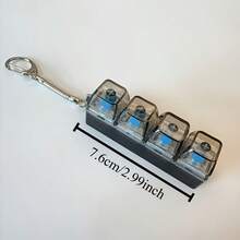 2 móc khóa giảm căng thẳng (không đèn), nhỏ gọn và tinh tế, giúp giảm lo âu hiệu quả, dễ bấm, có thể tái sử dụng, thích hợp mang theo hàng ngày, làm bằng nhựa và sắt (giúp giảm căng thẳng cho người lớn) - A - Xem 5