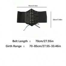 1pc Women's Renaissance-Style Sexy Black Lace Waist Belt, Suitable For Halloween Party Or Daily Commute Outfit - Black - View 6