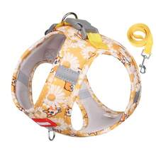 2 pezzi Set di pettorina riflettente per cani e guinzaglio da 1,5 m, pettorina per il petto traspirante adatta per cani di piccola, media e grande taglia, pettorina per cuccioli, set di accessori per guinzaglio e pettorina per passeggiare il cane - Giallo - Visualizzare 14