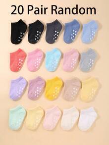20/10/1 Pair Random Color Anti-Slip Baby Leg Warmers Set. Anti-Slip Baby Leg Warmers Combo Set, Heart And Star Pattern Dotted Design, Protect Toddlers' Better Walking, Fit For 0-3 Years Old Baby Boys And Girls, Baby Floor Leg Warmers, Babies Leg Warmers With Gripping Ability, Daily Wear And Gift. - Multicolor - View 12