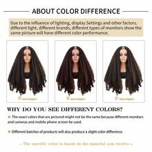 Tóc giả kiểu Afro xoăn chữ V, chất liệu tổng hợp, có kết cấu bện với những lọn xoăn bồng bềnh độc đáo ở phần đuôi, dài 20/26 inch, tóc giả dày dặn, kiểu chữ V dành cho nữ. - Màu nâu highlight - Xem 9