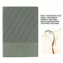Cuaderno de Twill minimalista A5, libreta de notas práctica para oficina y negocios, suministro exclusivo en stock - Verde claro - Ver 12