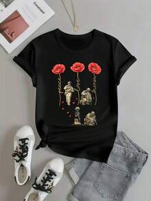 Dam-T-shirts - Svart - Visa 2