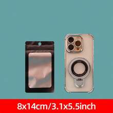 100 piezas Bolsas de aluminio resellables para caramelos, bolsas de empaque a prueba de olores mini negras con ventana frontal, bolsas de plástico PE de aluminio para muestras, bocadillos, galletas, almacenamiento de alimentos, joyería, suministros para fiestas de vacaciones - Negro - Ver 11