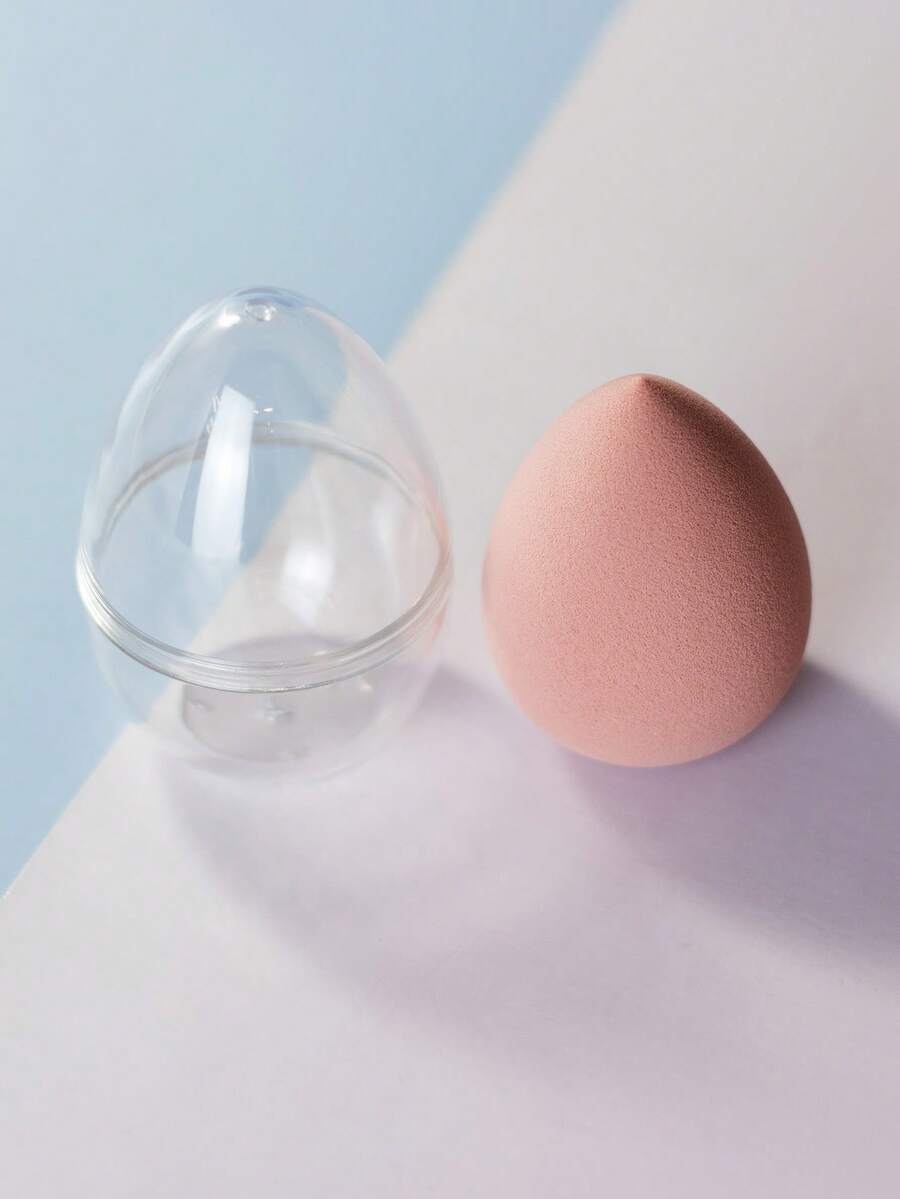 1pc Dry & Wet Dual-Use Makeup Sponge Makeup Sponge Makeup Puff (With Egg-Shaped Storage), Multicolor Latex-Free Reusable Washable Soft Flawless Makeup Applicator For Powder, Liquid, Makeup Design, Travel Essential